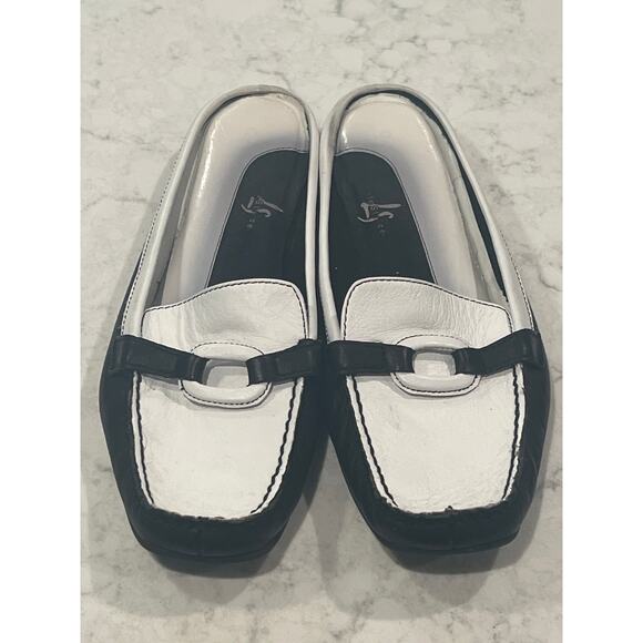 Life Stride Shoes - Life Stride Women Leather Slip‎ On Loafer Mules Shoes Comfort Size 9 White Black